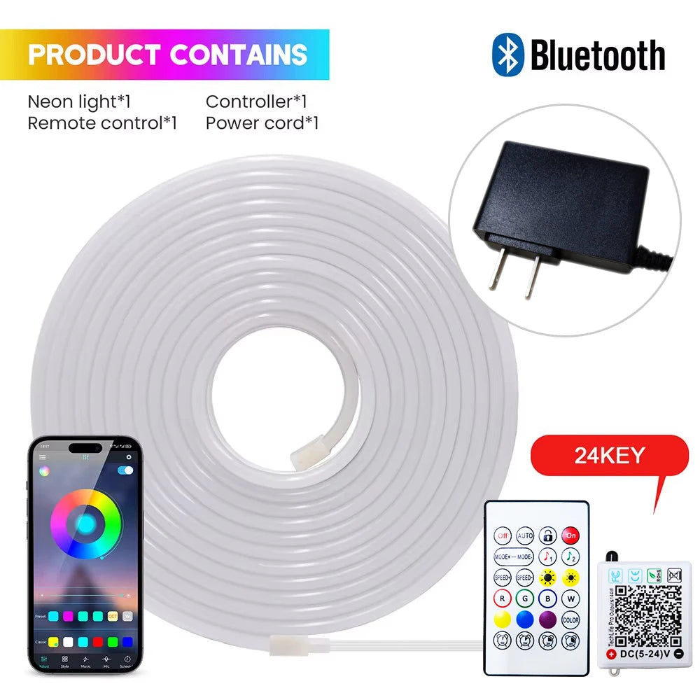GlowTune™ Bluetooth LED Strip – Music Sync Neon Light, Waterproof