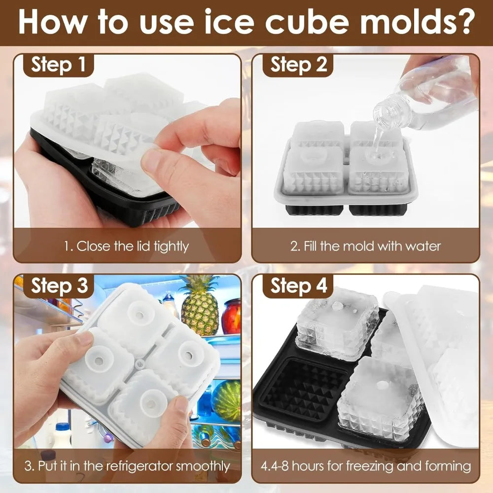 FrostBrick™ – XL Silicone Ice Cube Tray with Lid