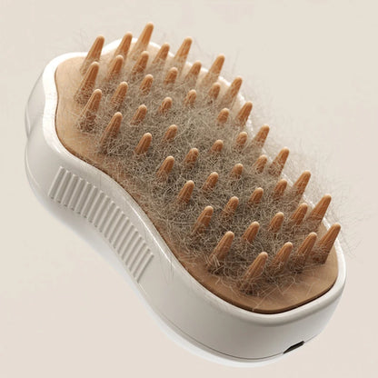 PuffPet™ 3-in-1 Steam Groomer – Brush, Massage & Spray for Cats & Dogs