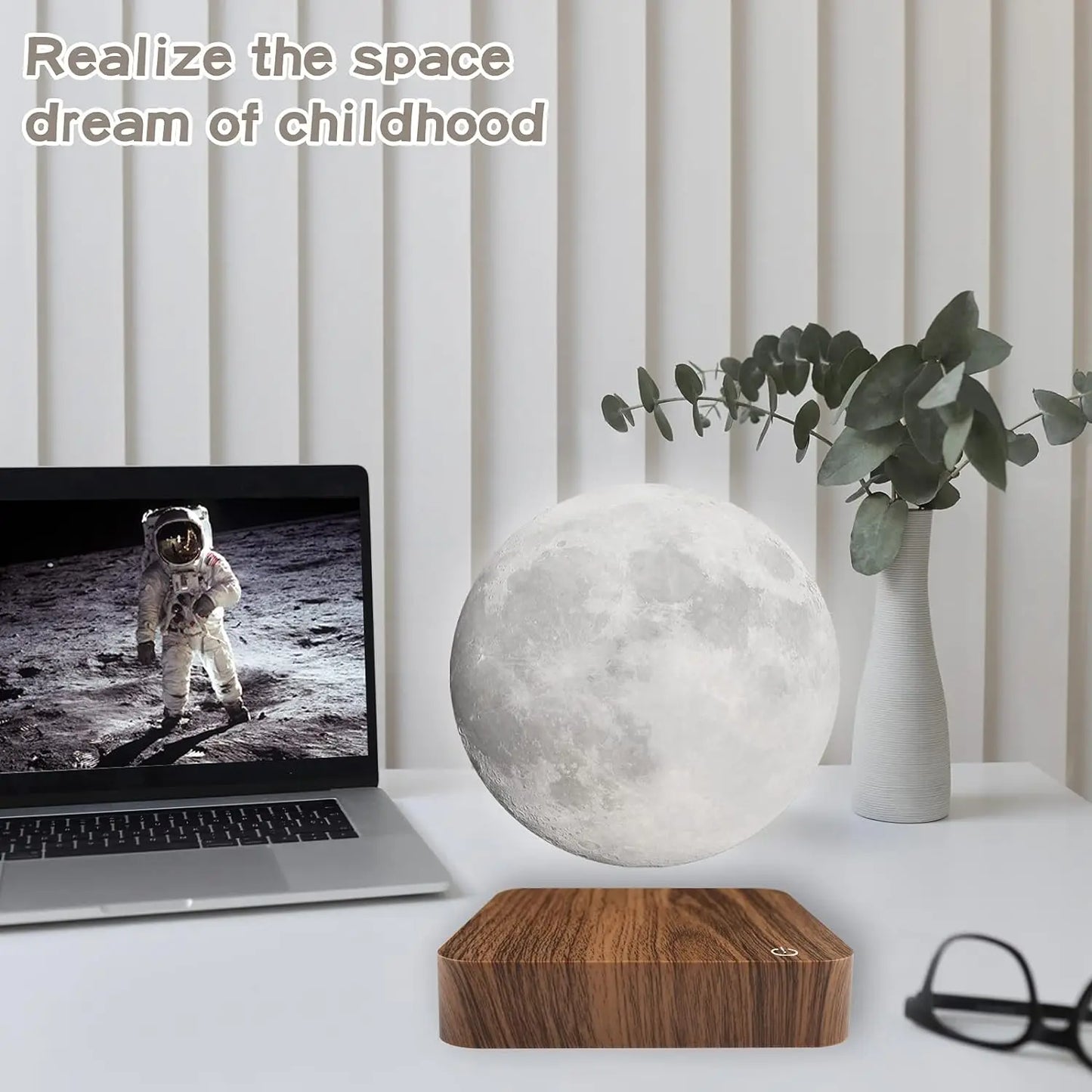 LunaFloat™ – Levitating 3D Moon Lamp with Touch Control & 3 Color Modes