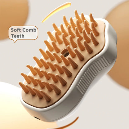 PuffPet™ 3-in-1 Steam Groomer – Brush, Massage & Spray for Cats & Dogs