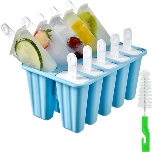 FrostyFun™ 10-Cavity Silicone Popsicle Mold – BPA-Free & Easy Release