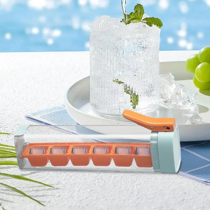 PushCube™ Press-to-Release Ice Tray – Effortless Cubes, Mess-Free Lid
