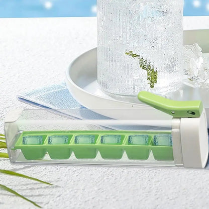 PushCube™ Press-to-Release Ice Tray – Effortless Cubes, Mess-Free Lid