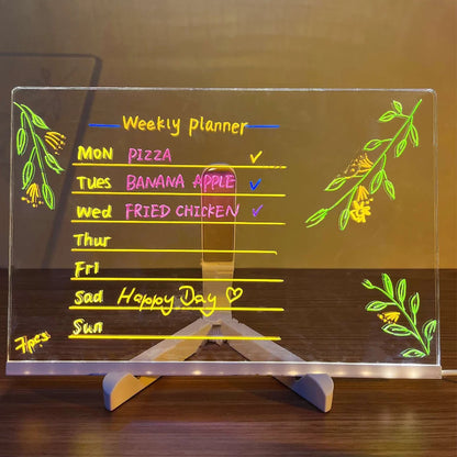 GlowBoard™ LED Message & Drawing Board – 7 Pens + Night Light