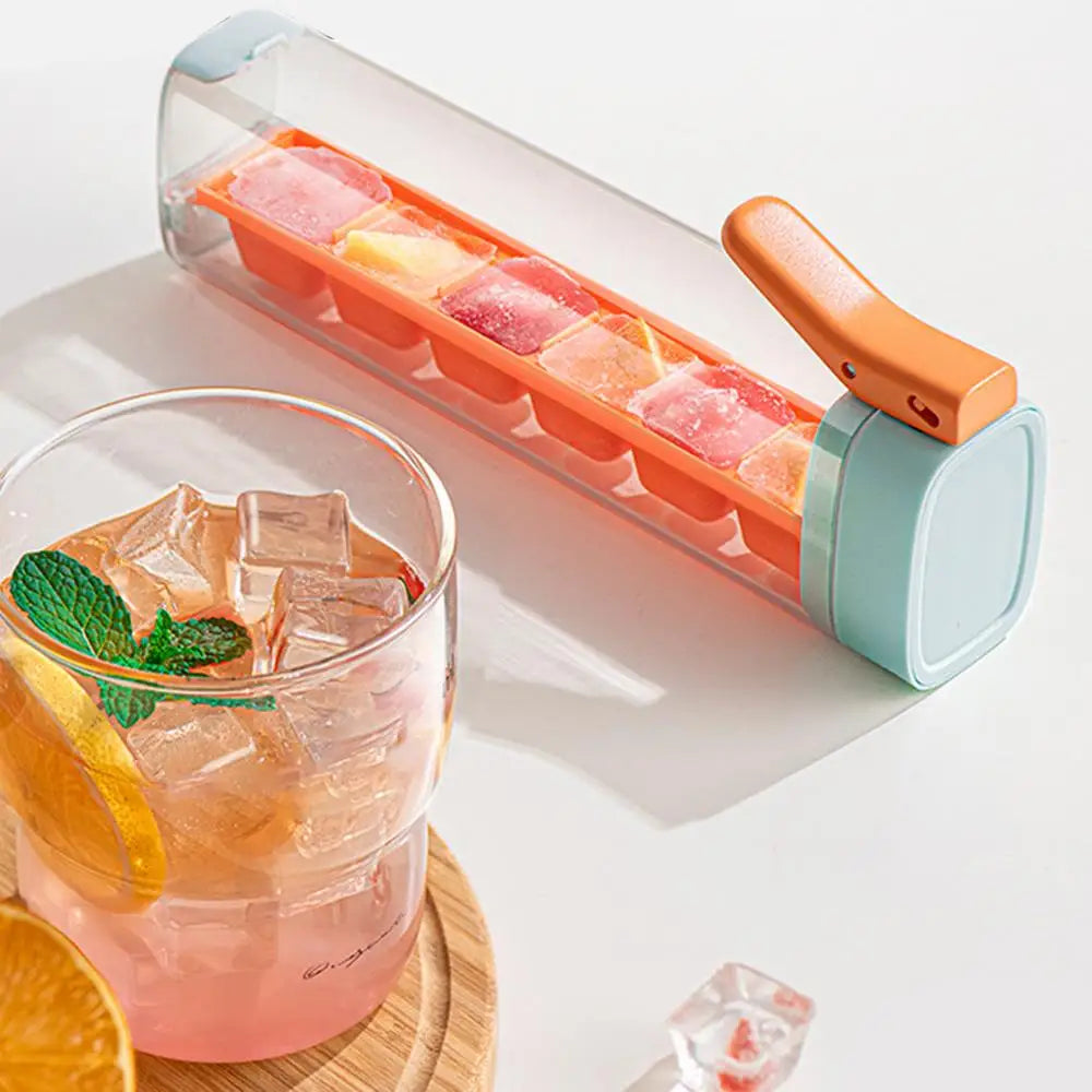 PushCube™ Press-to-Release Ice Tray – Effortless Cubes, Mess-Free Lid