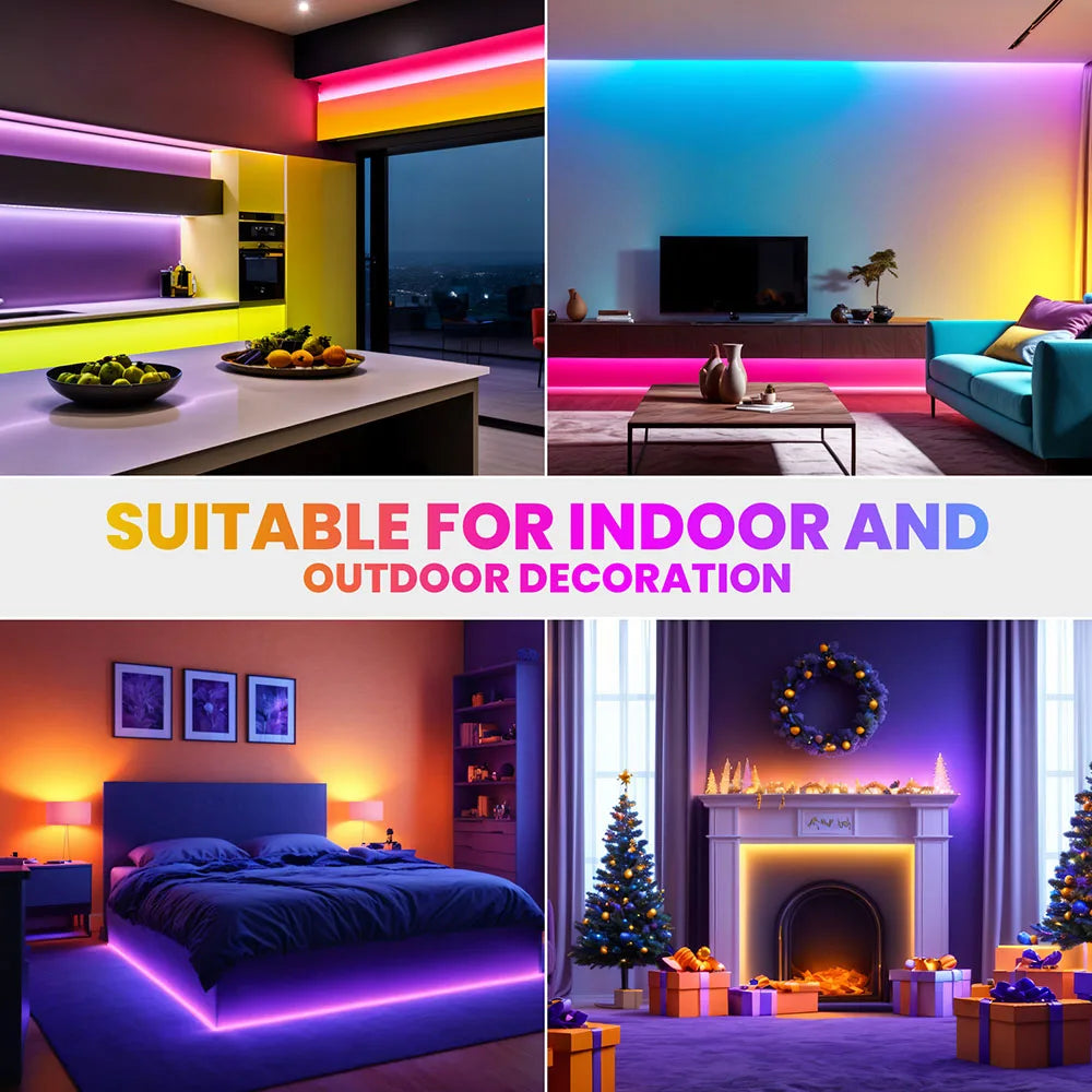 GlowTune™ Bluetooth LED Strip – Music Sync Neon Light, Waterproof