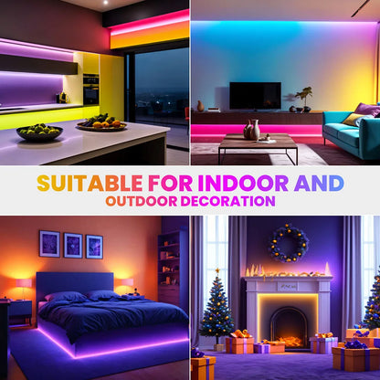 GlowTune™ Bluetooth LED Strip – Music Sync Neon Light, Waterproof