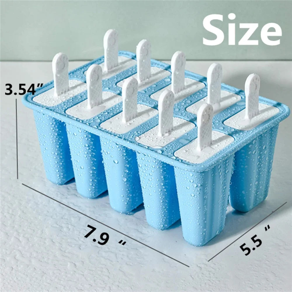 FrostyFun™ 10-Cavity Silicone Popsicle Mold – BPA-Free & Easy Release