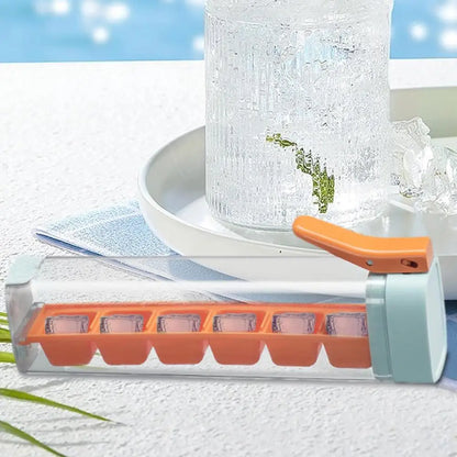 PushCube™ Press-to-Release Ice Tray – Effortless Cubes, Mess-Free Lid