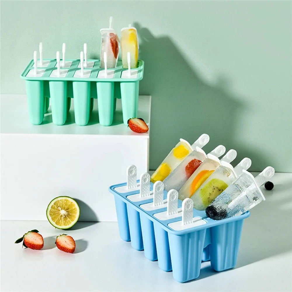 FrostyFun™ 10-Cavity Silicone Popsicle Mold – BPA-Free & Easy Release