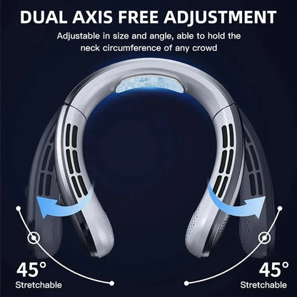 BreezyFlow™ 8000mAh Neck Fan – Hands-Free, Bladeless, Rechargeable Cooling