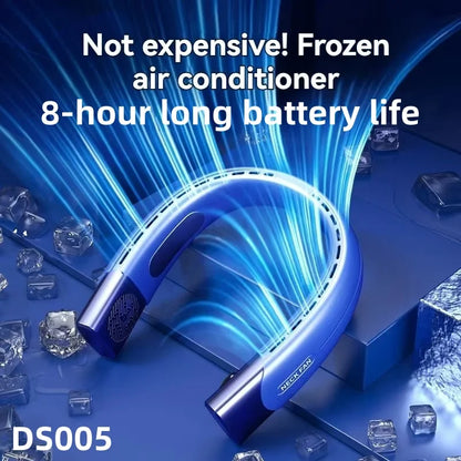 BreezyFlow™ 8000mAh Neck Fan – Hands-Free, Bladeless, Rechargeable Cooling