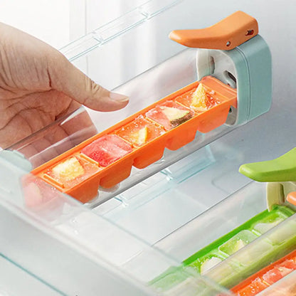 PushCube™ Press-to-Release Ice Tray – Effortless Cubes, Mess-Free Lid