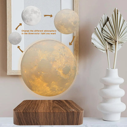 LunaFloat™ – Levitating 3D Moon Lamp with Touch Control & 3 Color Modes