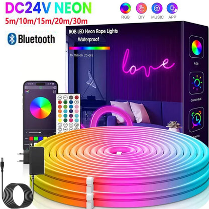 GlowTune™ Bluetooth LED Strip – Music Sync Neon Light, Waterproof